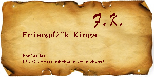 Frisnyák Kinga névjegykártya