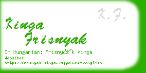 kinga frisnyak business card